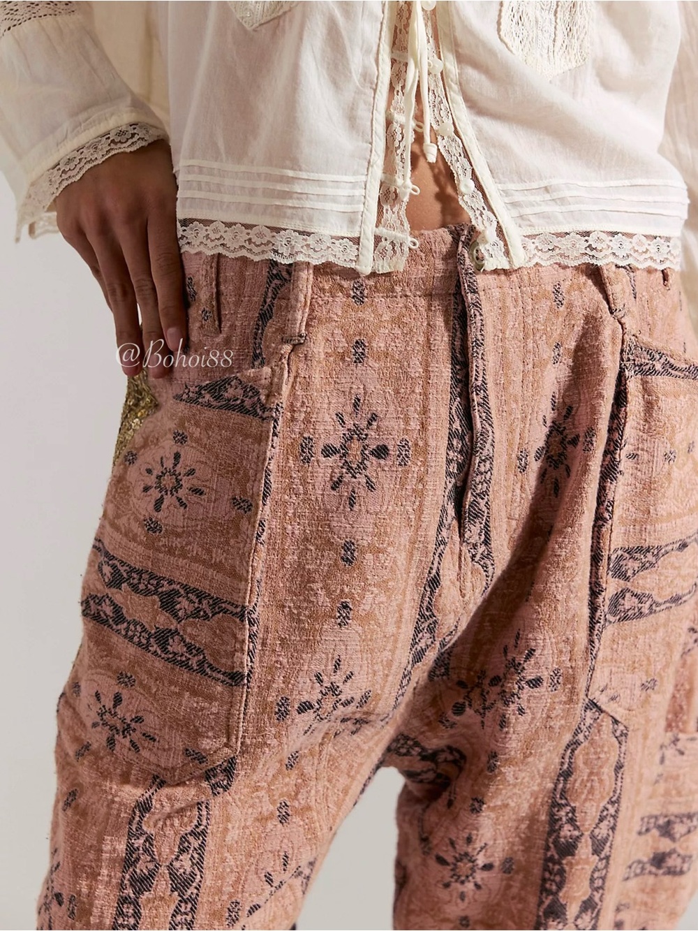 NEW Free People Bay To Breakers Jacquard Pants - Picture 4 of 7